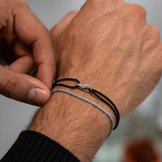 Brilliance Bracelet: Fabric Bracelet with Lab-Grown Diamonds