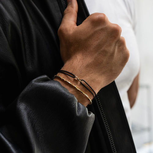 GLORY BRACELET SCHWARZ STOFFARMBAND 585 GOLD