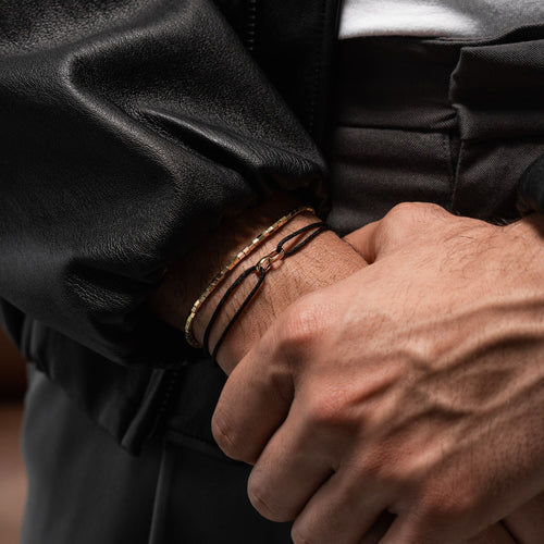 GLORY BRACELET SCHWARZ STOFFARMBAND 585 GOLD