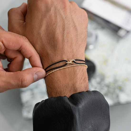 Brilliance Bracelet: Fabric Bracelet with Lab-Grown Diamonds