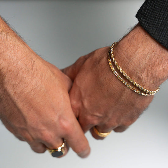 FIGAROKETTE ARMBAND 3.40MM 925 SILBER 18 KARAT GOLD VERGOLDET - IDENTIM®