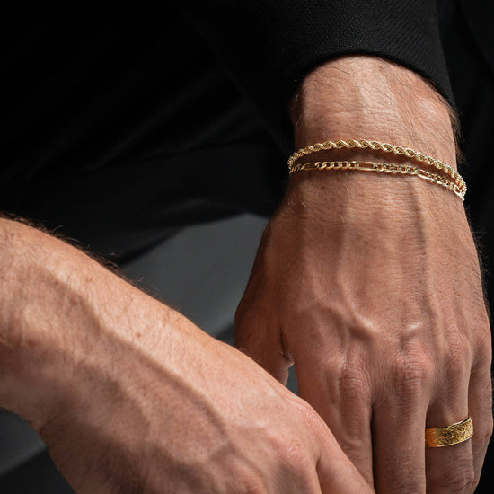 KORDELKETTE ARMBAND 3.20MM 925 SILBER 18 KARAT GOLD VERGOLDET - IDENTIM®