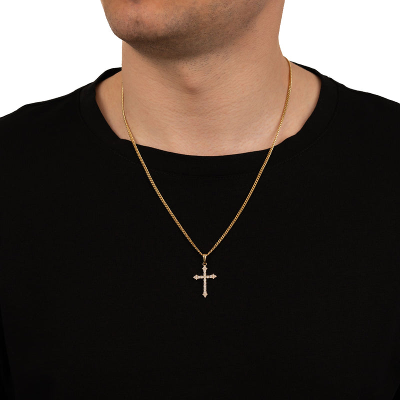 Kreuz Halskette Anhänger Iced Out