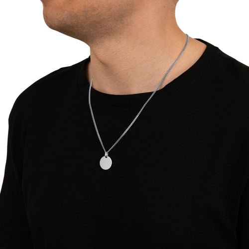 Round Engraved Necklace Pendant
