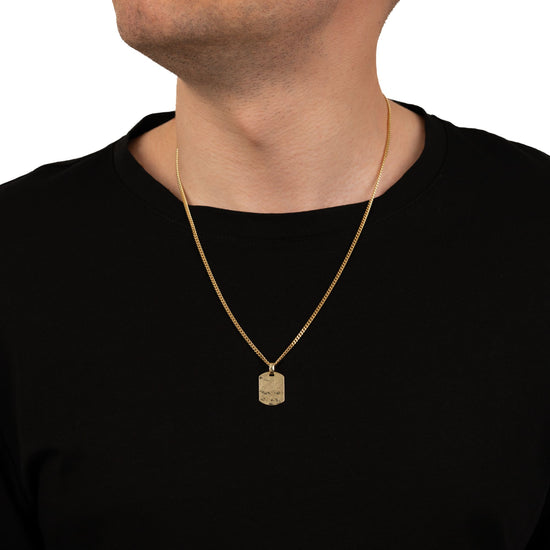 Engraved Dog Tag Necklace Pendant