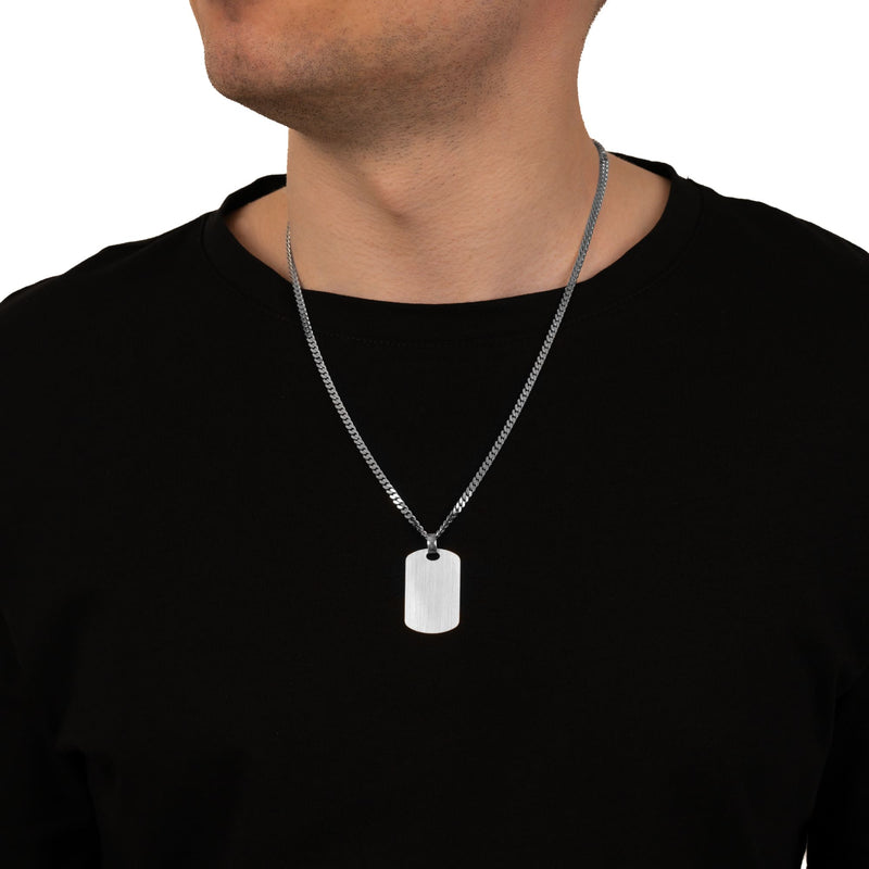 Wisiorek do naszyjnika z tabliczką identyfikacyjną, matowy