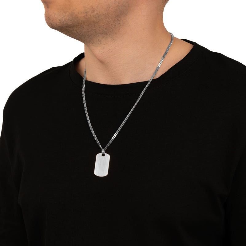 Wisiorek do naszyjnika z tabliczką identyfikacyjną, matowy