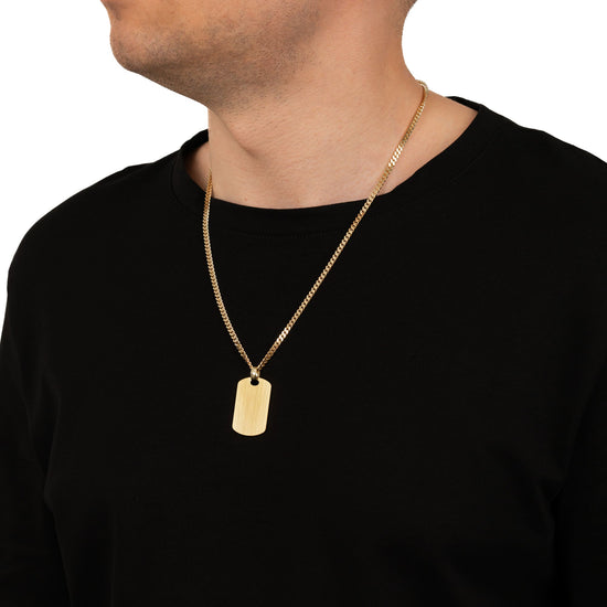 Engraved Dog Tag Necklace Pendant, Satin Finish