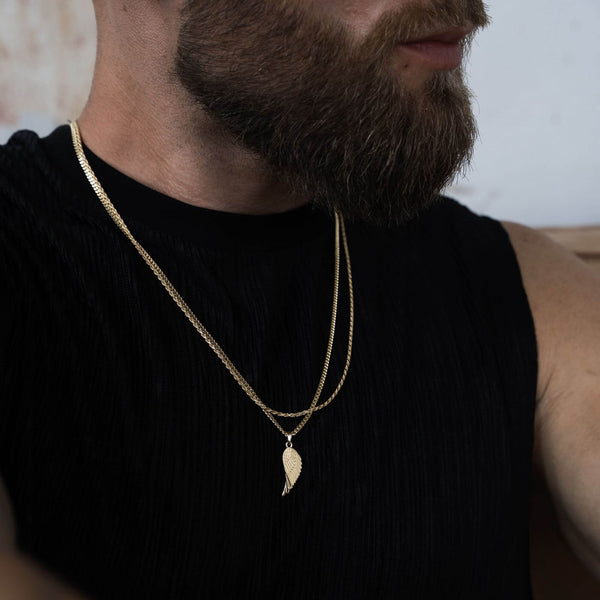 WING NECKLACE CORD NECKLACE SET 925 SILVER 18 CARAT GOLD PLATED - IDENTIM®