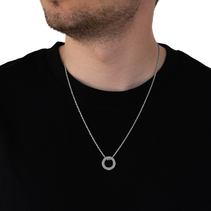 Ring Halskette Gravurplatte Anhänger