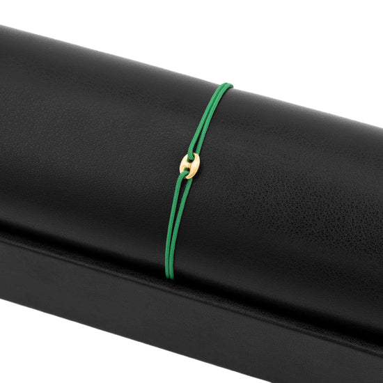 Bean Bracelet: Green Fabric Bracelet