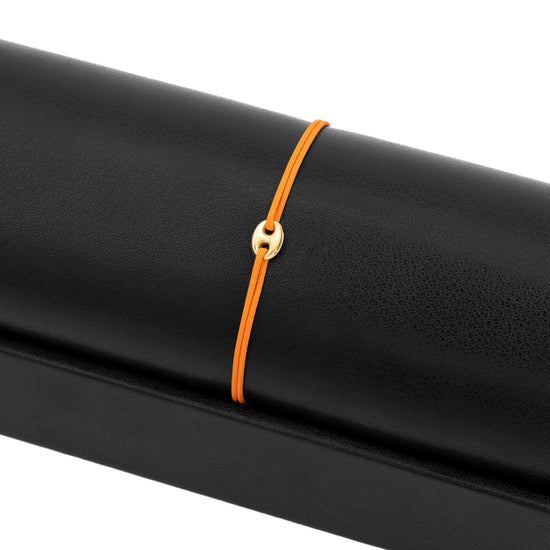 Bean Bracelet: Orange Fabric Bracelet