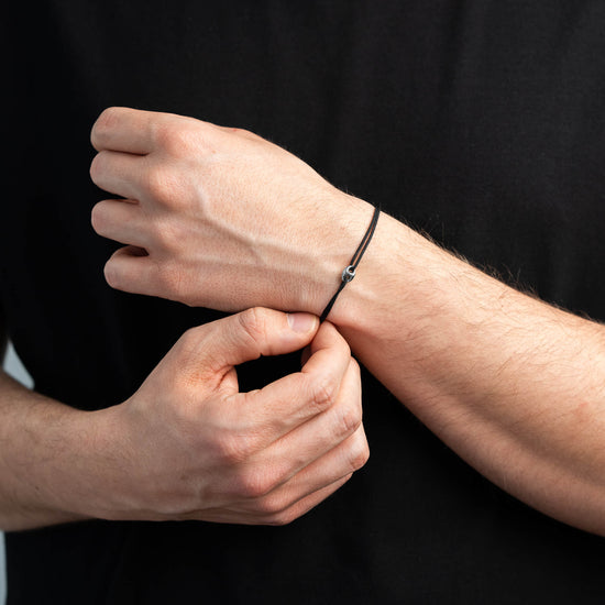 BRACKET BRACELET BLACK 750 WHITE GOLD - IDENTIM®