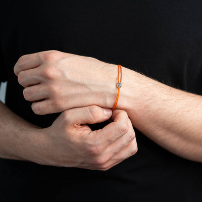 BOHNEN ARMBAND ORANGE 750 WEIßGOLD