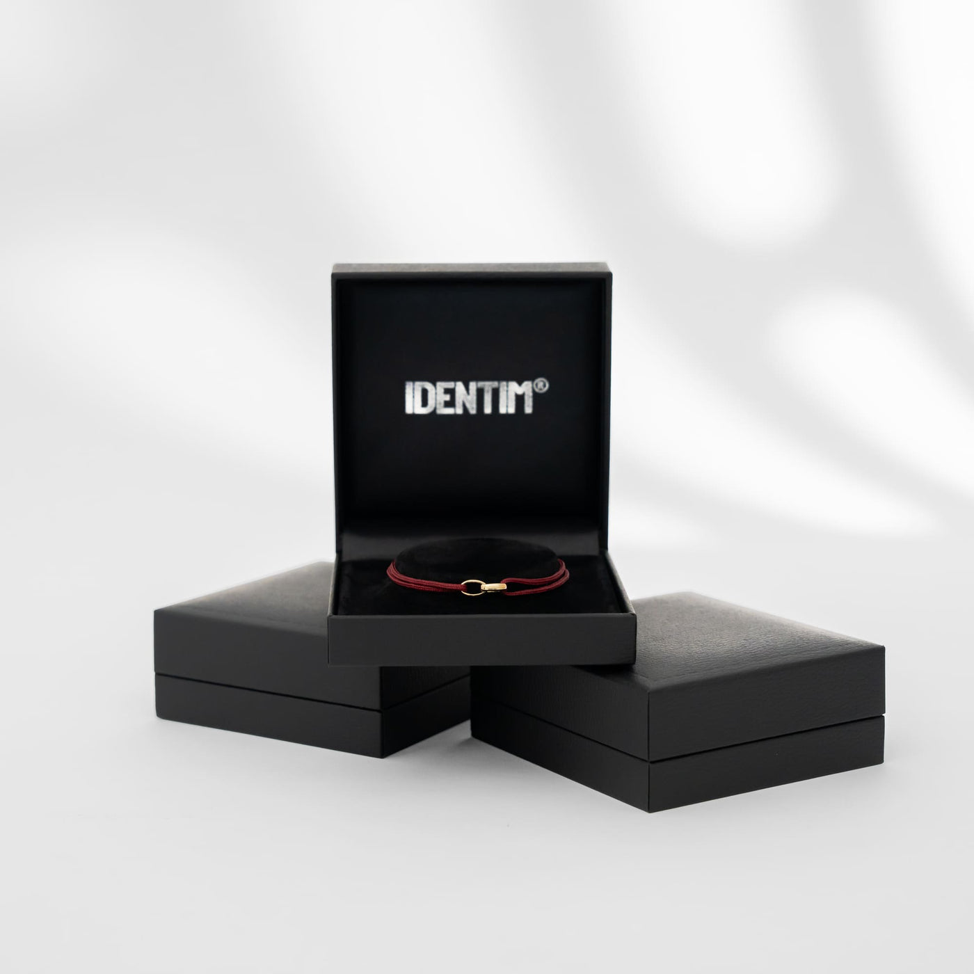 GLORY BRACELET BORDEAUX STOFFARMBAND 585 WEIßGOLD