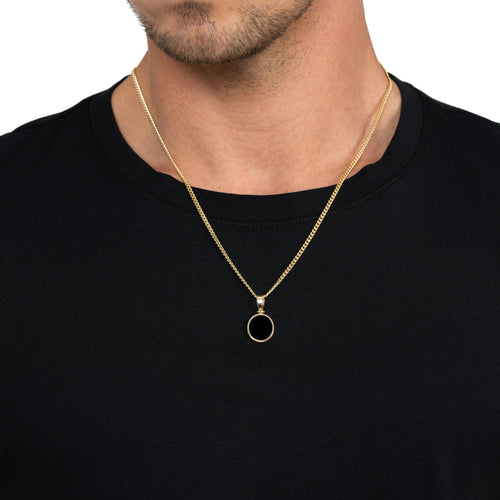 ONYX OVAL HALSKETTE 585 GOLD