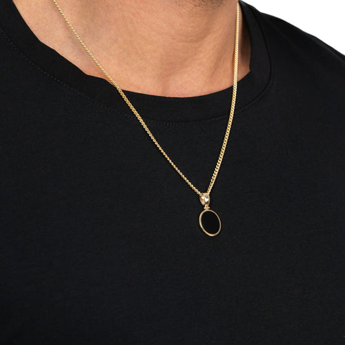 ONYX OVAL HALSKETTE 585 GOLD