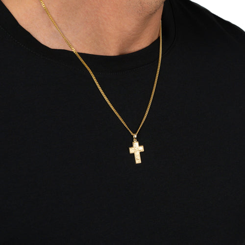 KREUZ HALSKETTE SUENO 925 SILBER 18 KARAT VERGOLDET