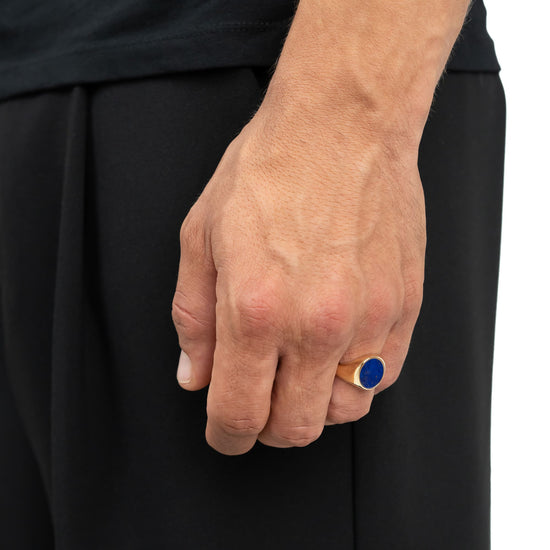 Siegelring Lapis Oval Herrenring