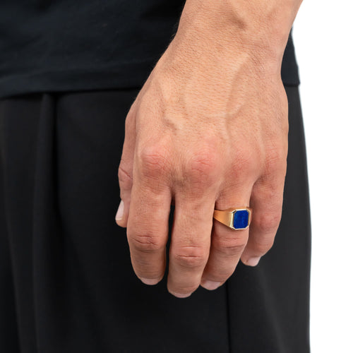 SIEGELRING LAPIS OKTAGON 585, 750 GOLD