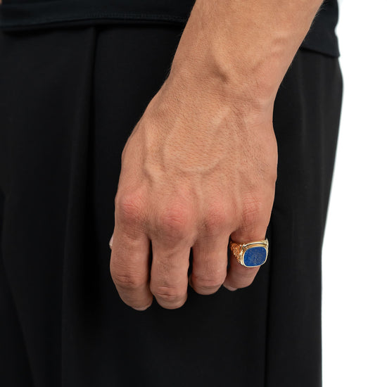 Art Nouveau Siegelring Lapis Herrenring