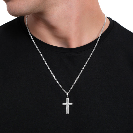 KRUIS COLLIER 925 ZILVER GERHODINEERD - IDENTIM®