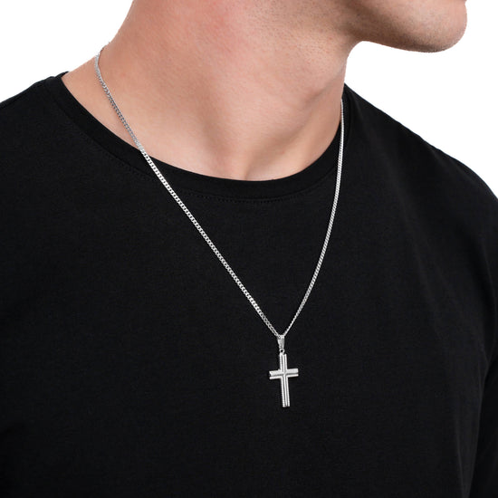 KRUIS COLLIER 925 ZILVER GERHODINEERD - IDENTIM®