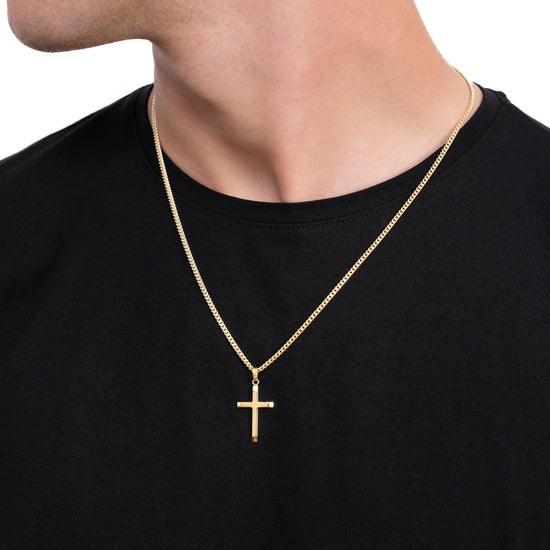 KREUZ HALSKETTE 925 SILBER 18 KARAT VERGOLDET - IDENTIM®