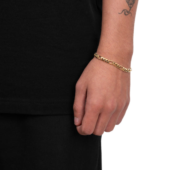 FIGARO BRACELET CUBAN 6.00MM 333 GOLD - IDENTIM®