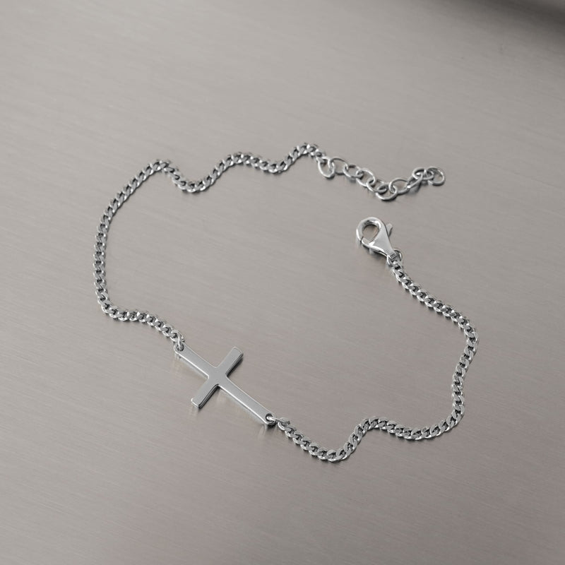 Kreuz Armband Silberarmband 19+3cm