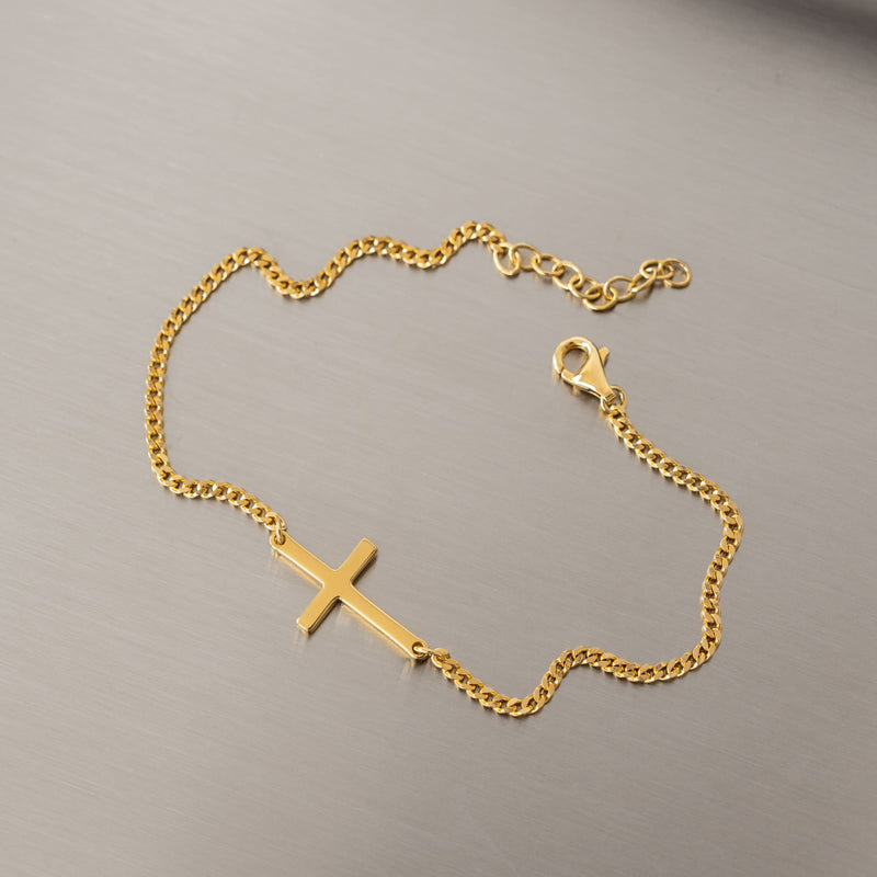 Kreuz Armband Silberarmband 19+3cm
