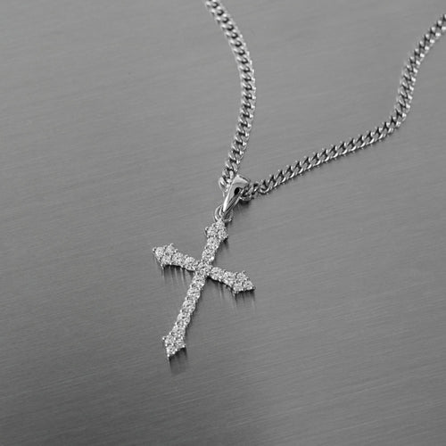 Kreuz Halskette Anhänger Iced Out
