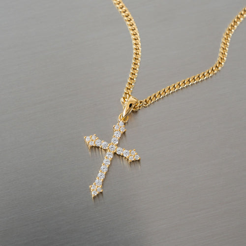 Kreuz Halskette Anhänger Iced Out