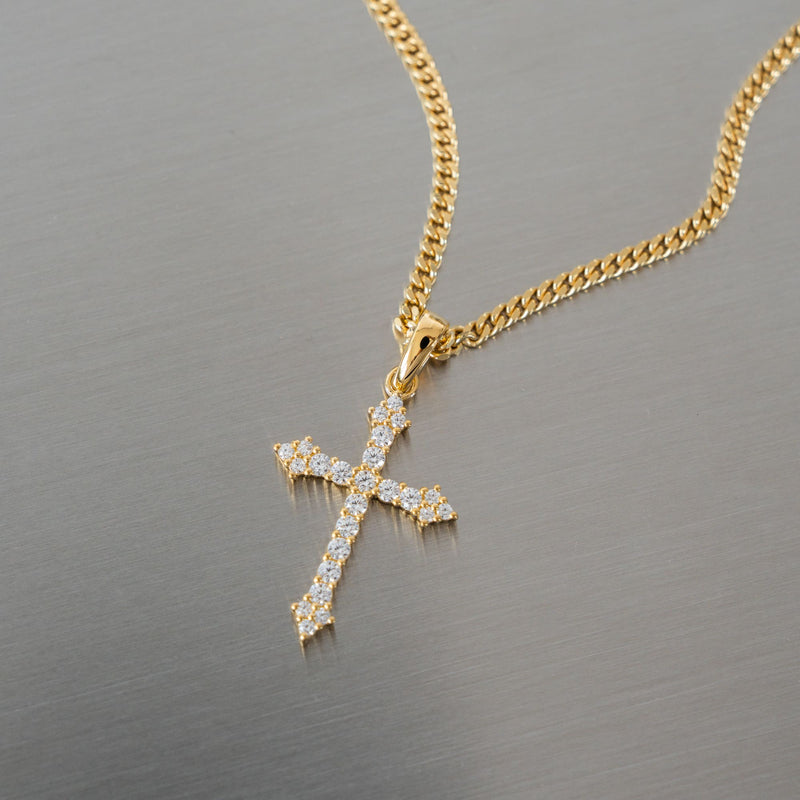 Kreuz Halskette Anhänger Iced Out