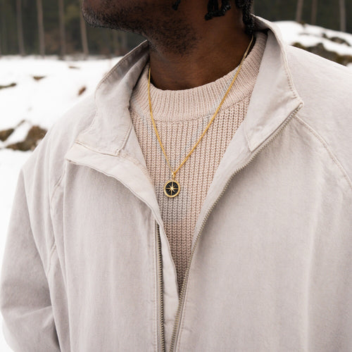 Kompass Halskette Anhänger Emaille