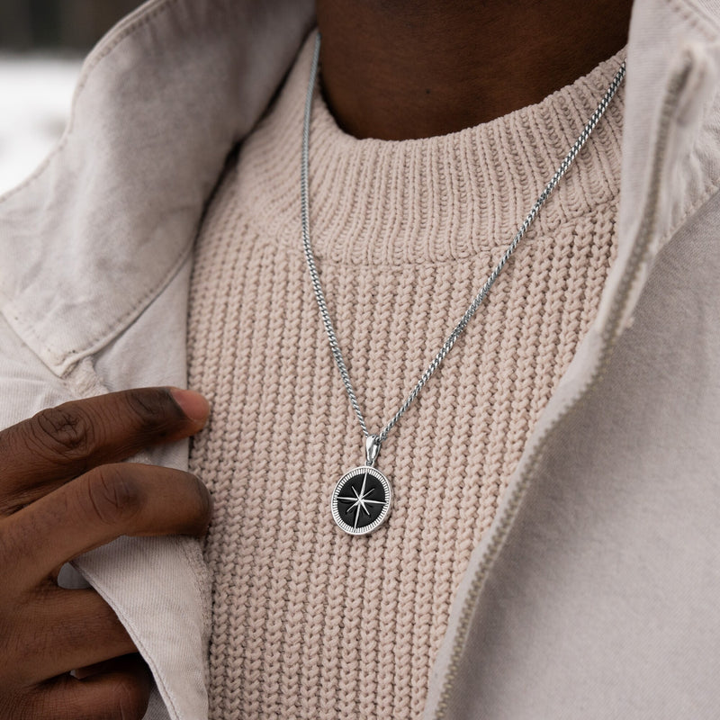 Kompass Halskette Anhänger Emaille