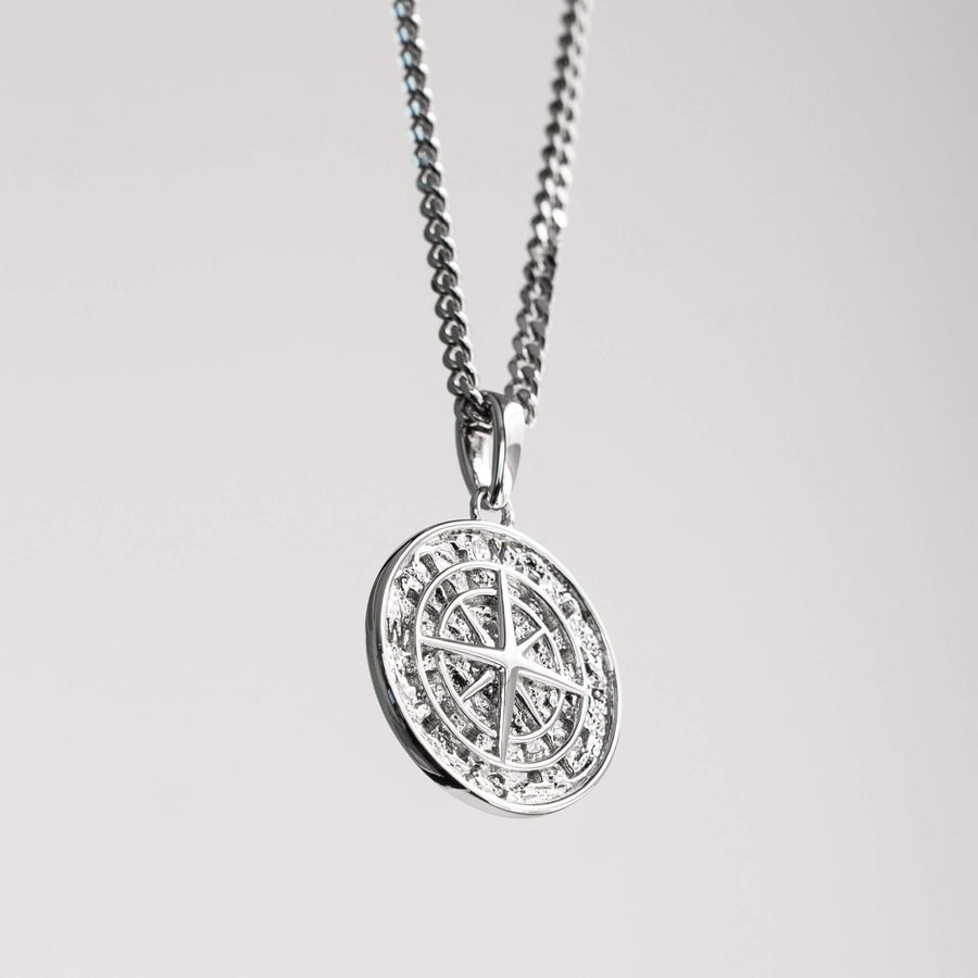 COMPASS NECKLACE 925 SILVER RHODIUM PLATED - IDENTIM®