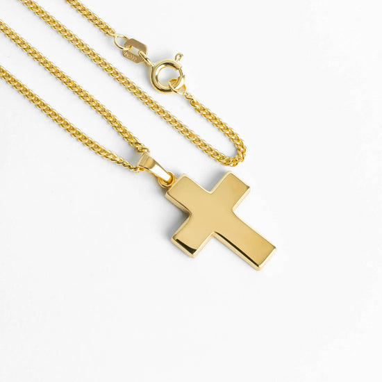 KREUZ HALSKETTE POLIERT 333 GOLD - IDENTIM®