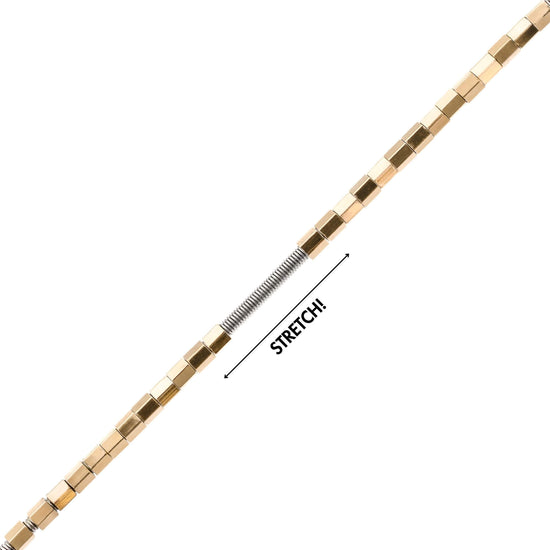 FACETED HEXAGON BRACELET ELASTIC 750 GOLD - IDENTIM®