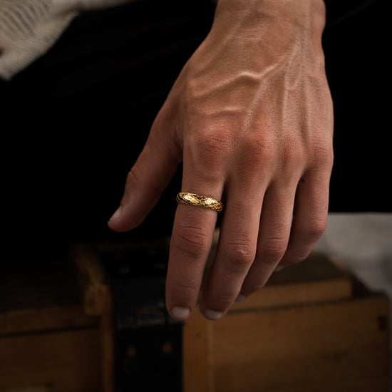 SNAKE RING 925 SILVER 18 CARAT GOLD PLATED - IDENTIM®