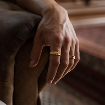 BOLD X RING 925 SILVER 18 CARAT GOLD PLATED - IDENTIM®
