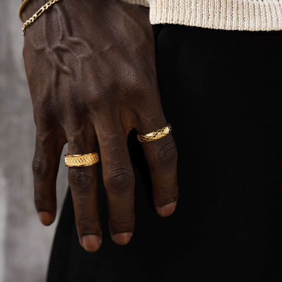 SNAKE RING 925 SILVER 18 CARAT GOLD PLATED - IDENTIM®