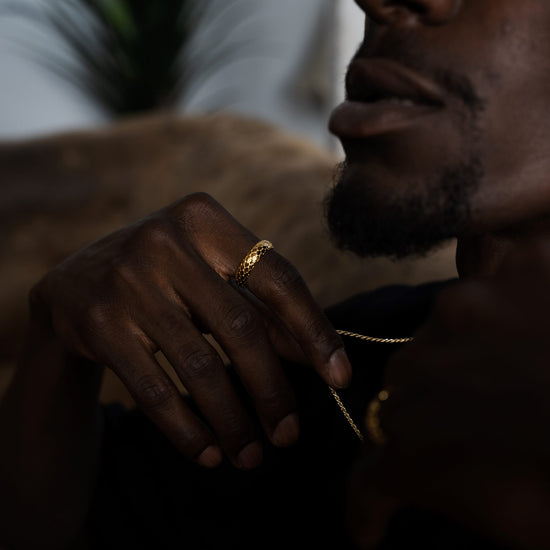 SNAKE RING 925 SILVER 18 CARAT GOLD PLATED - IDENTIM®