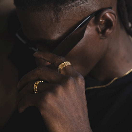 BOLD X RING 925 SILVER 18 CARAT GOLD PLATED - IDENTIM®
