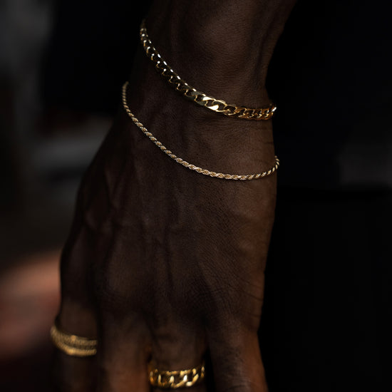 CORD CHAIN BRACELET 925 SILVER 18 CARAT GOLD PLATED 2,00MM - IDENTIM®