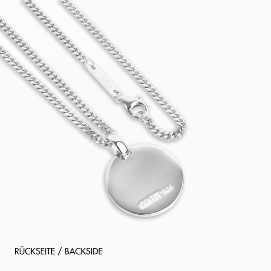 Engraved Round Necklace, Polished