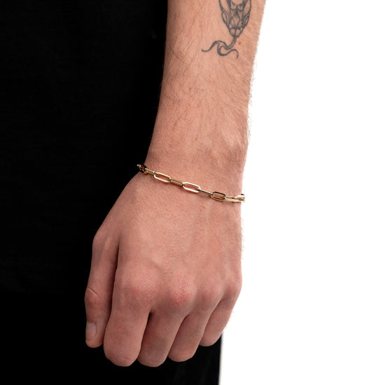 PAPERCLIP BRACELET GOLD BRACELET 4,50MM 585 GOLD - IDENTIM®