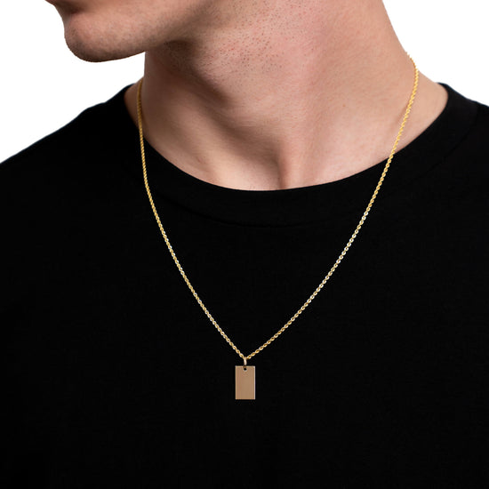 GRAVURPLATTE RECKTECK HALSKETTE 585 GOLD - IDENTIM®