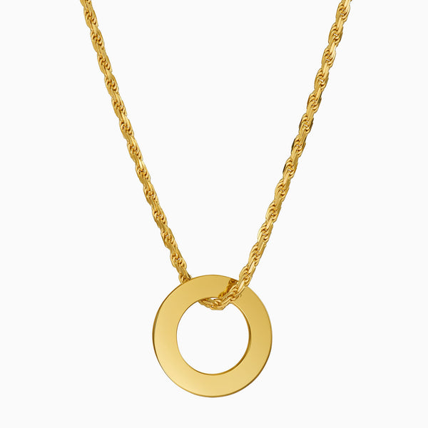 Ring Halskette Gravurplatte Anhänger