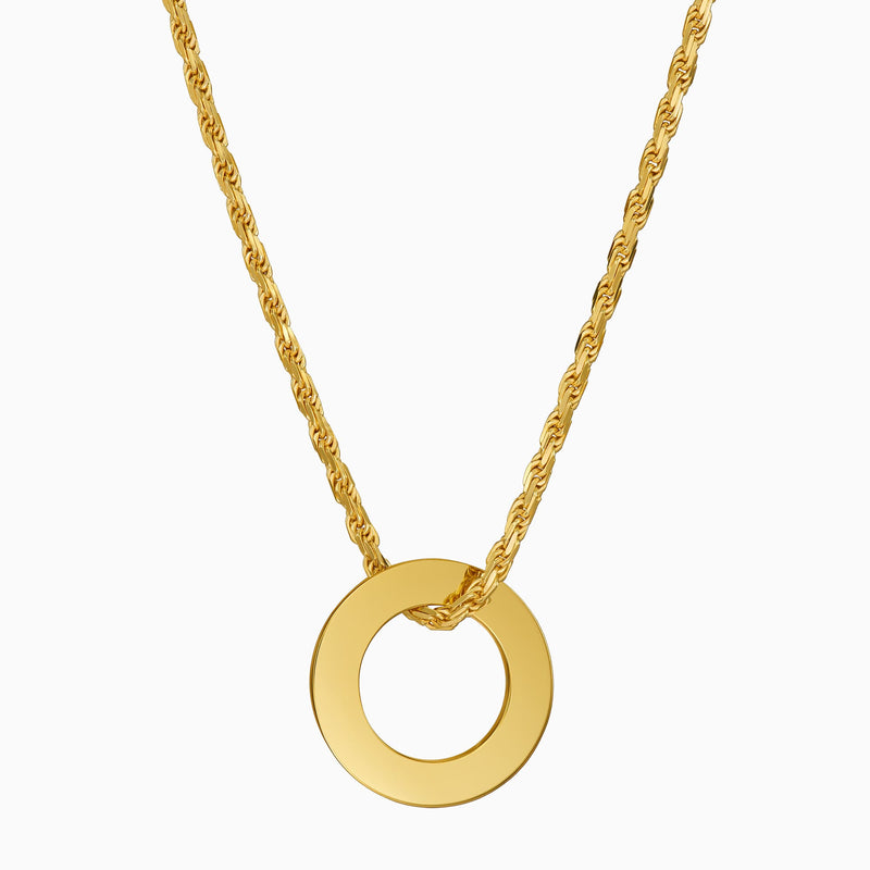 Ring Halskette Gravurplatte Anhänger